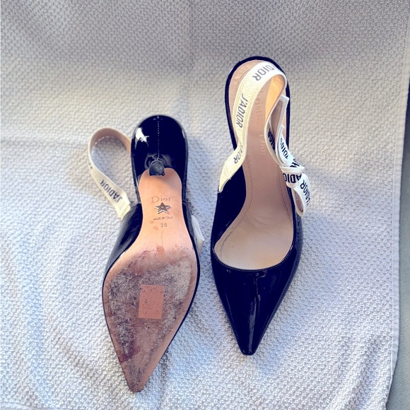100% Authentic J'Adior Slingback Pump Black Patent Calfskin size 38 - Picture 5 of 8